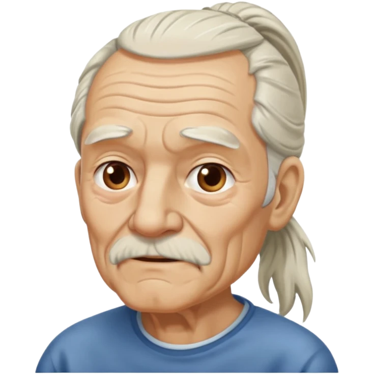 Old man with long white pony tail emoji