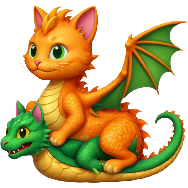Cat riding a dragon  emoji