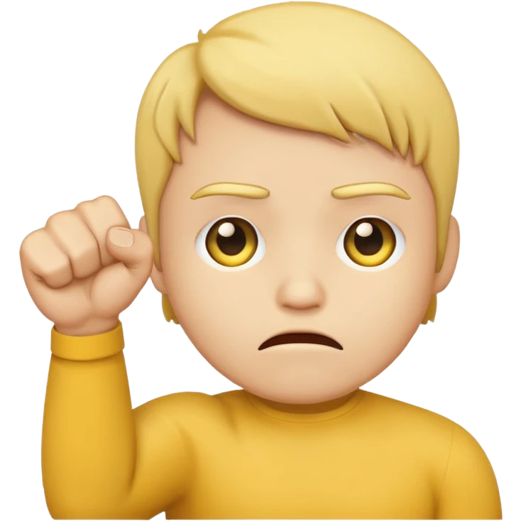 Sad circle face Emoji with fist in the air emoji