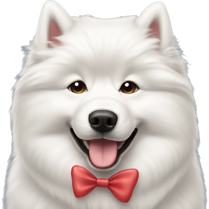 Samoyed with bow in her ear emoji