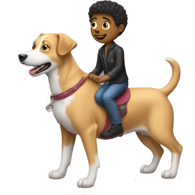 People ride a dog emoji