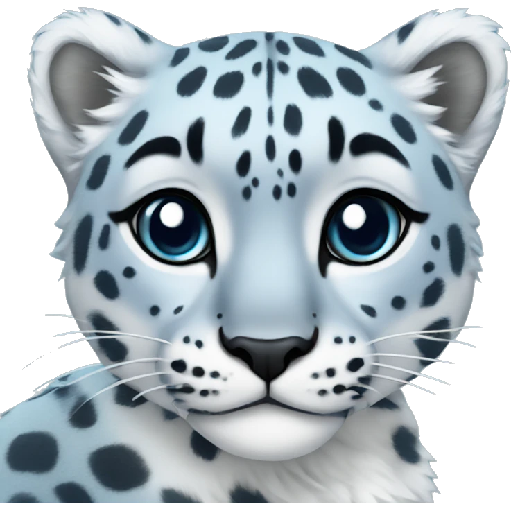 a pastel blue snow leopard emoji