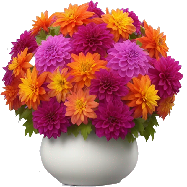 Vibrant Dahlia arrangement emoji