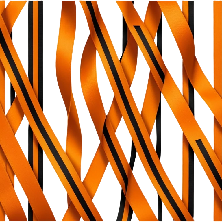 6 vertical stripes orange and black ribbon emoji