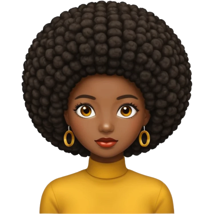 Dark girl with afroe  emoji