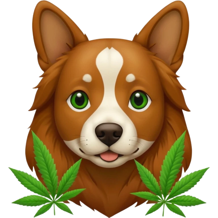 Dog with marihuanna emoji