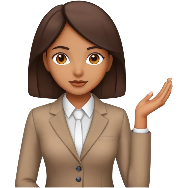 beautiful brown girl in office clothes emoji