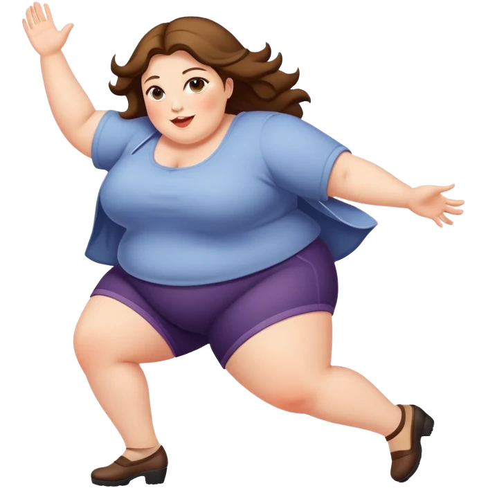 Fat lady tripping emoji