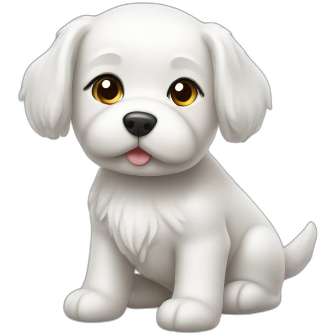 little white puddle toy dog emoji