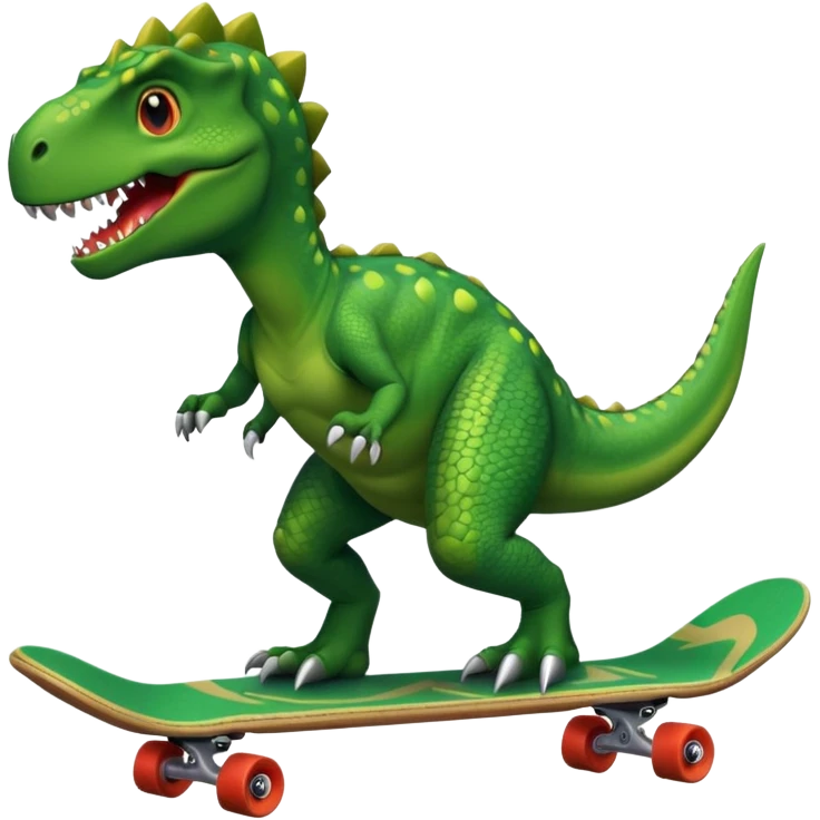 Dinosaur on a skateboard emoji