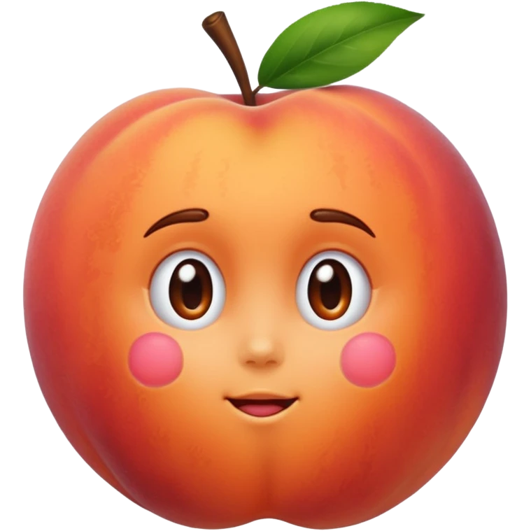 A peach with handmarks with hair emoji