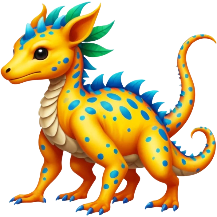 a vibrant colorful edgy vernid-fionbri-creature with splash patterns full body emoji