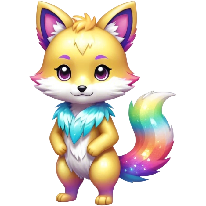 Cute Kawaii Chibi Anthro Fur-Sona Pretty Shiny Colorful Sparkly Fakemon Full Body emoji