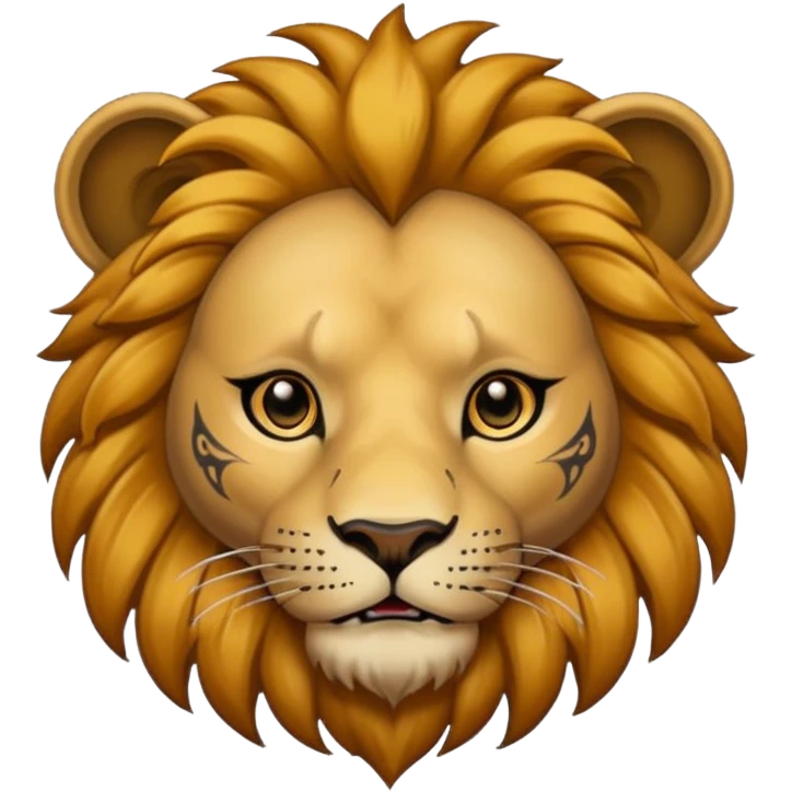 lion with face tattoo emoji