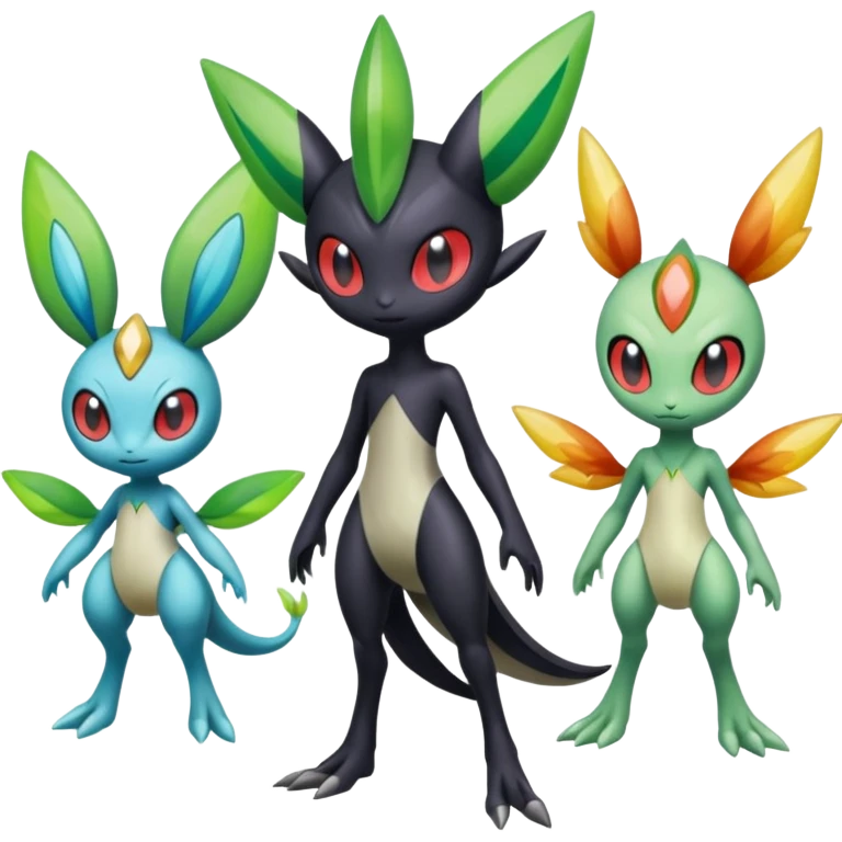Darkrai-Meloetta-Celebi-Victini-Cresselia-Zygarde-Electrike-Fakémon-fusion, full body emoji