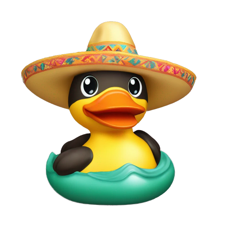 Rubber duckie in a sombrero emoji