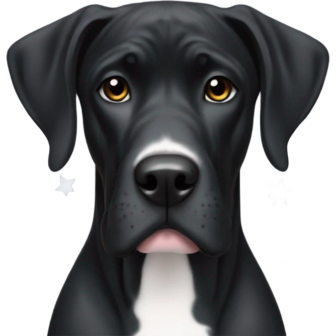 Black Great Dane with white star on chest emoji