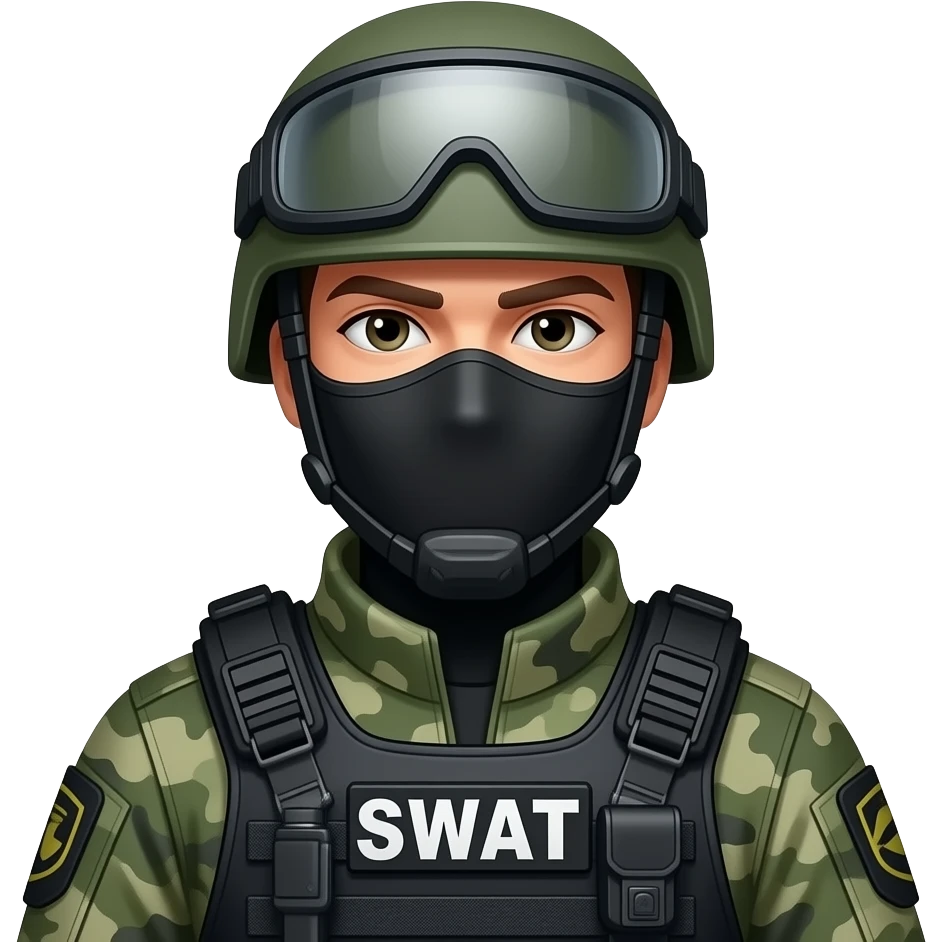 A swat guy that is hiding emoji
