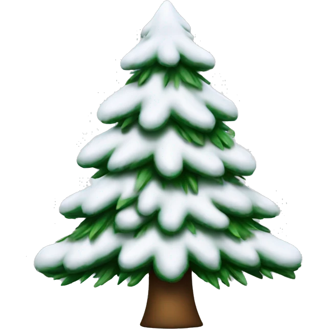 Christmas tree with white snow emoji