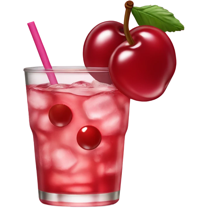 Shirley temple drink with cherry emoji