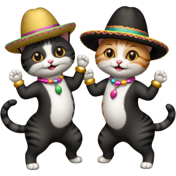 Cats couple salsa dancing  emoji