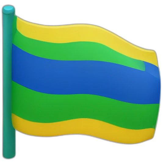 una bandera con colores azul, amarillo y verde emoji