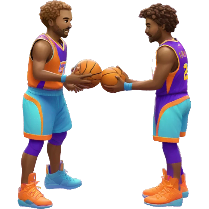 player vs player glowing neon emoji