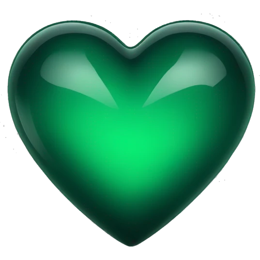 Dark green glass heart  emoji