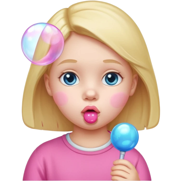 The white child is a STICK at the lips, blowing emoji