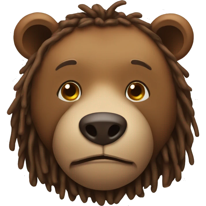 A brown bear with honey and dreads emoji