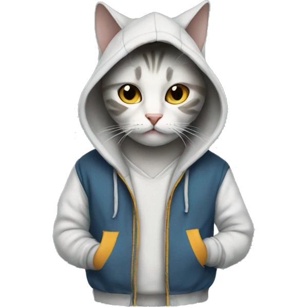 Cat wearing a hoodie emoji