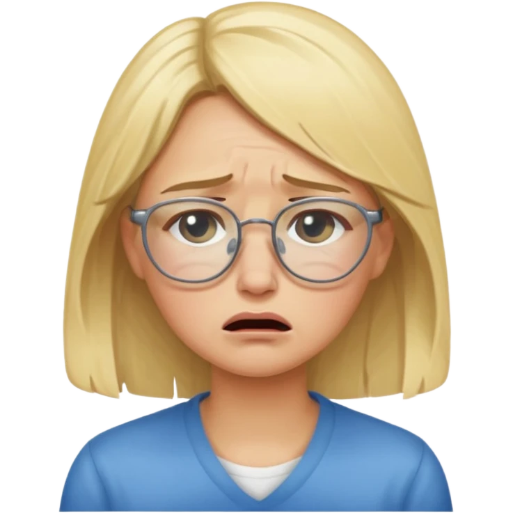 blond woman  crying with glasses emoji
