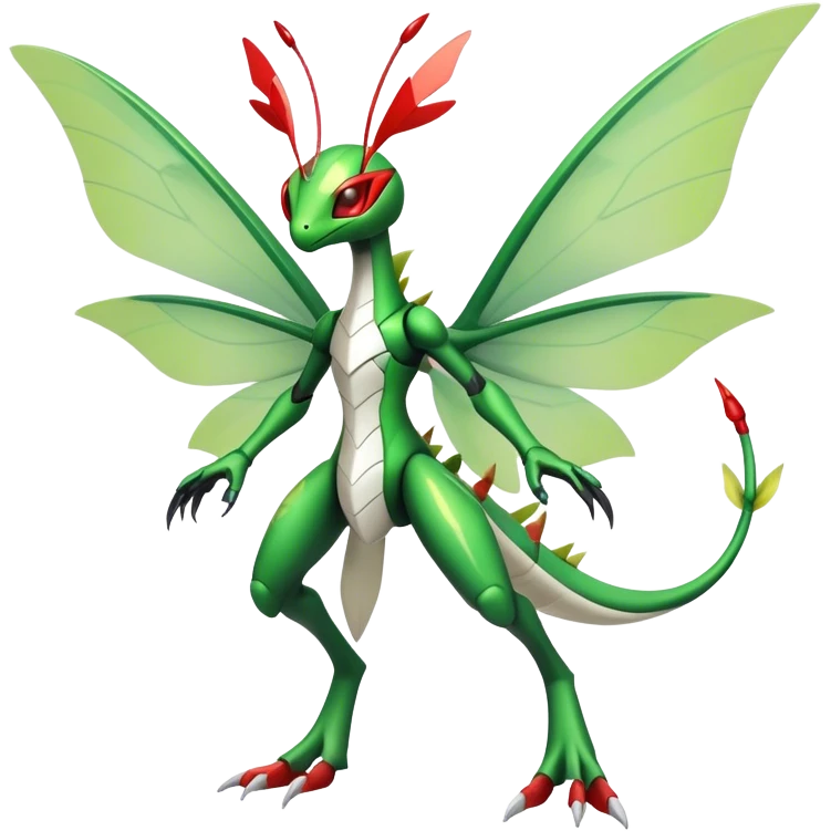  Cool Edgy Shiny Futuristic Ethereal Legendary Kartana-Digimon-Schyther-Flygon-hybrid full body with butterfly wings emoji