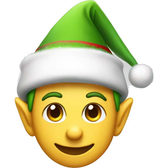 Smiley wearing elf hat and ears emoji
