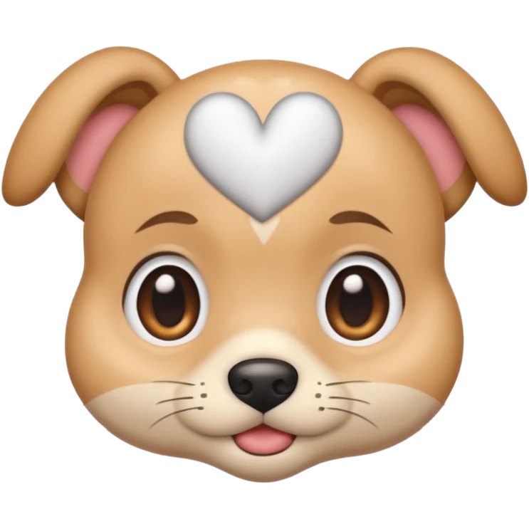 Puppy eyes with mad eyebrows and hearts around emoji emoji