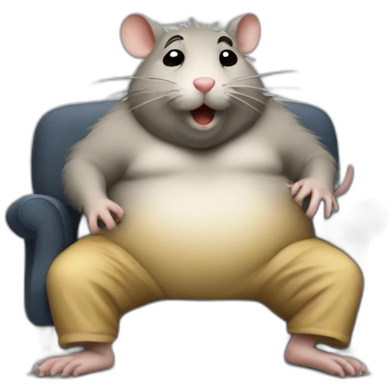fat busy sofa rat watch tv emoji