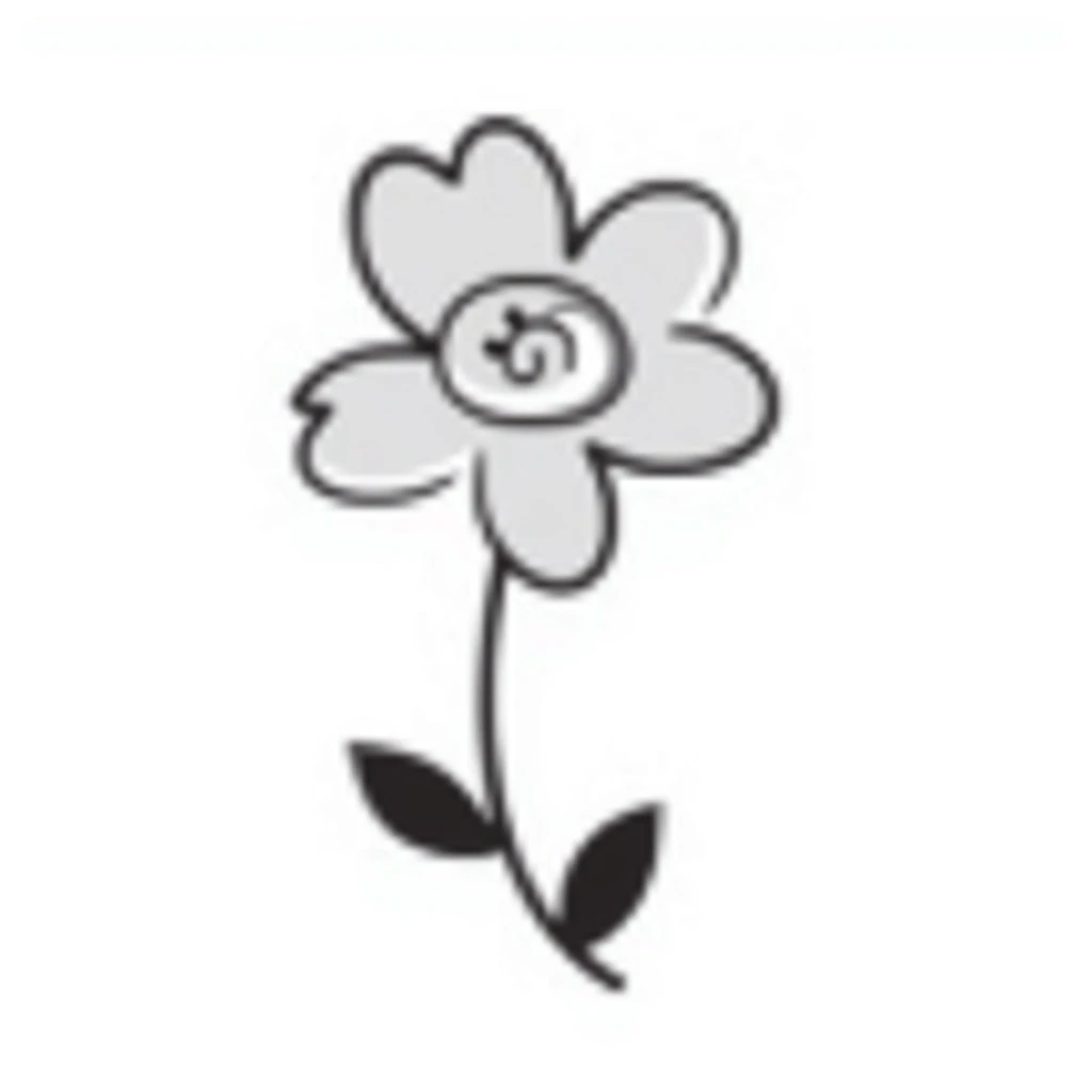 hand-drawn doodle of a flower with simple black lines emoji