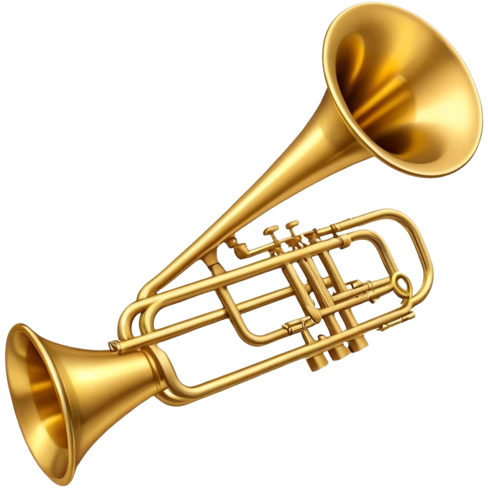 Cinematic Realistic Trombone, sleek brass slide extending dynamically, subtle scratches adding authenticity, warm golden reflections bouncing off the metal, glowing with a bold and resonant musical energy. emoji