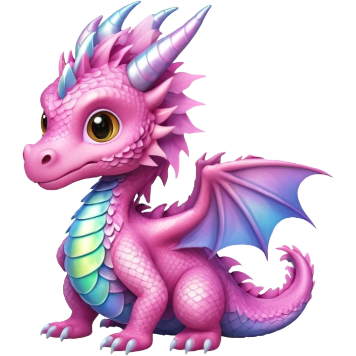 Feathery baby pink dragon emoji