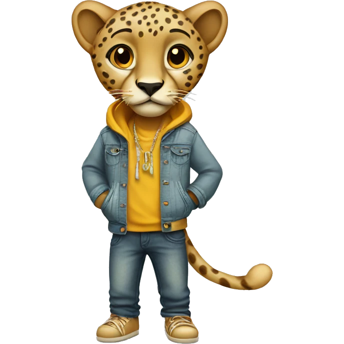 cheetah with clothes emoji