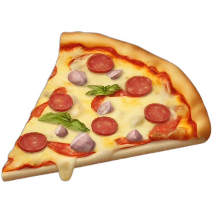 Pizza with artichokes, salami and tunna emoji