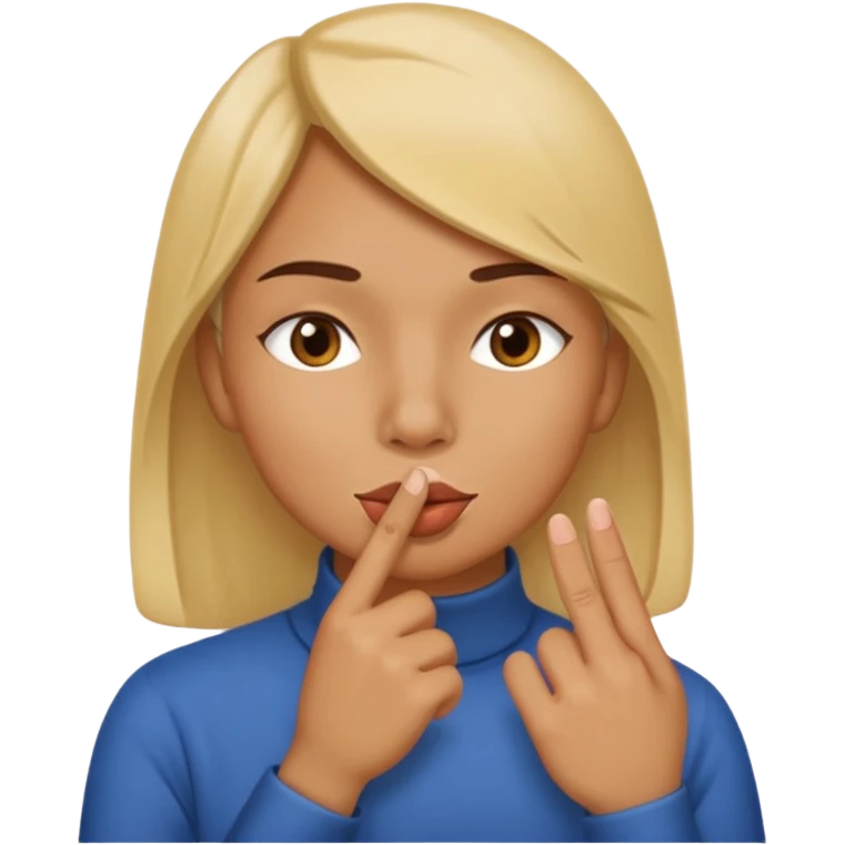 Silent face, shushing middle of face emoji