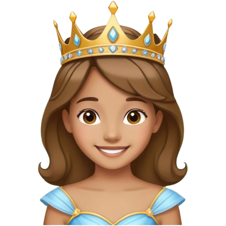 smiling girl with tiara outdoors emoji