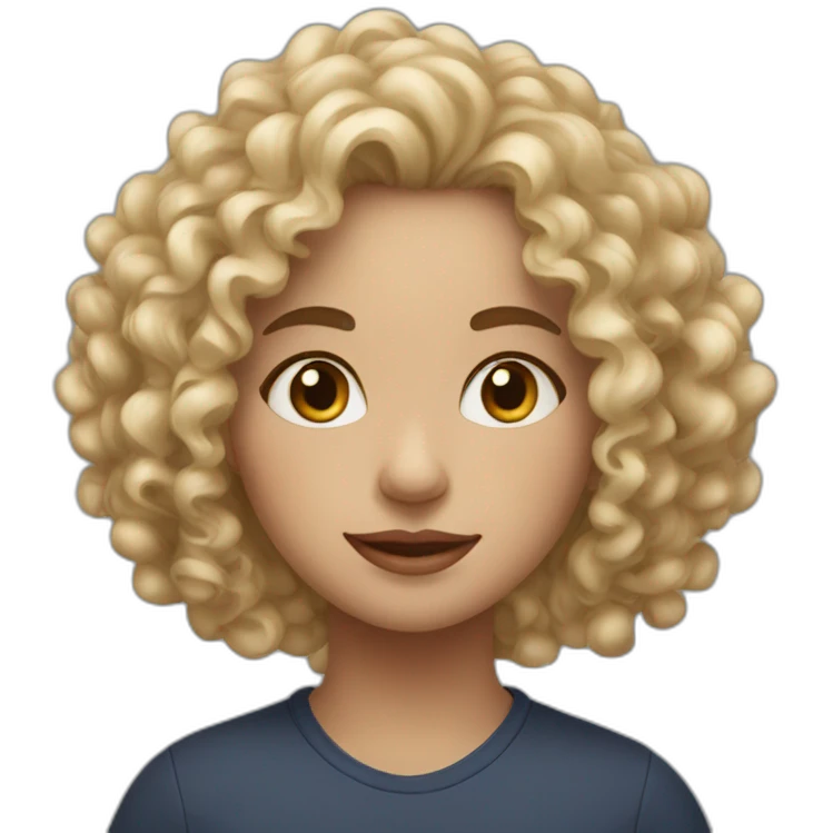 portrait of midle easten curly girl with light hair emoji