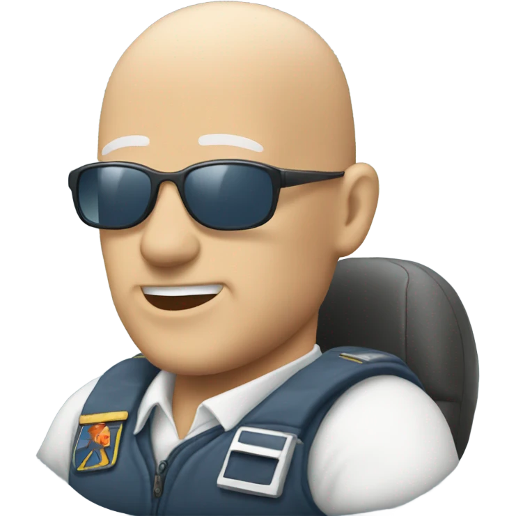 Bald guy flying an airplane  emoji