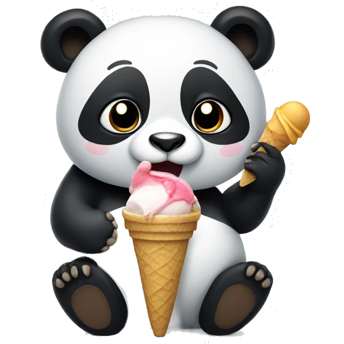 Panda eating ice cream emoji
