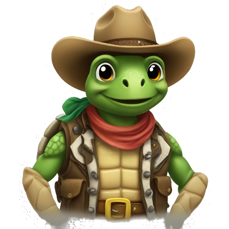 Turtle cowboy emoji