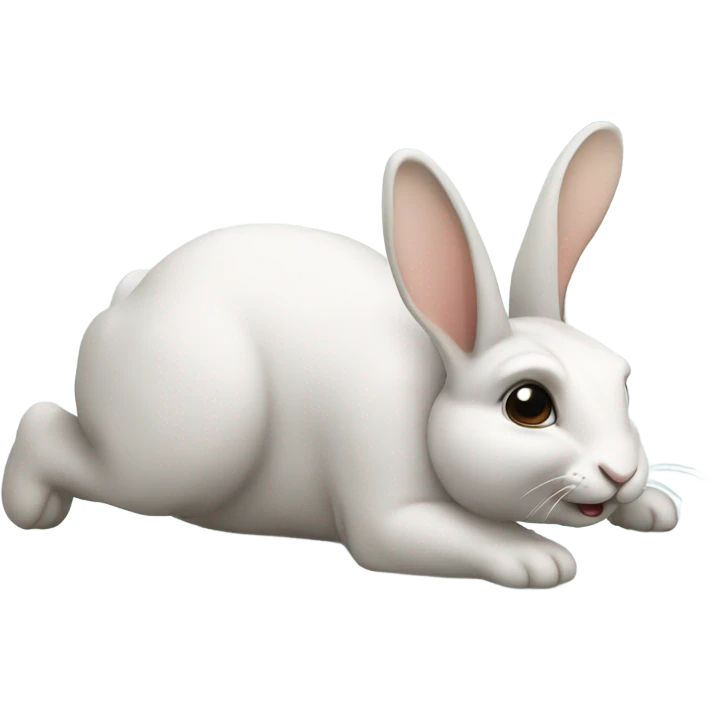Rabbit rolling over emoji