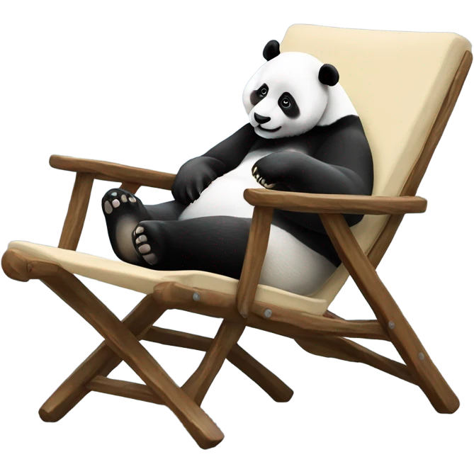Panda chilling on a reclining chair ￼ emoji
