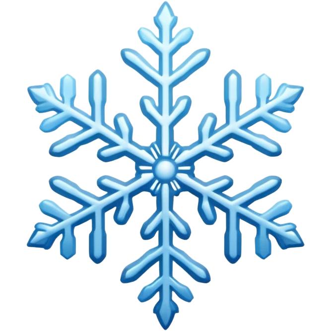 snowflake, slightly rounded edges, soft blue gradient emoji